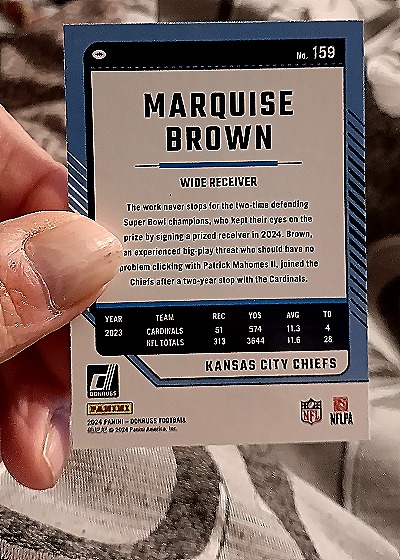 2024 Donruss #159 Marquise Brown — back