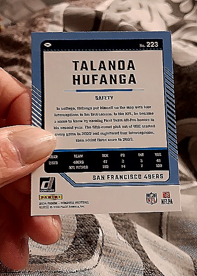 2024 Donruss #223 Talanoa Hufanga — back