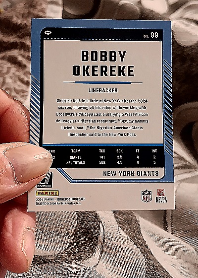 2024 Panini Donruss #99 Bobby Okereke — back
