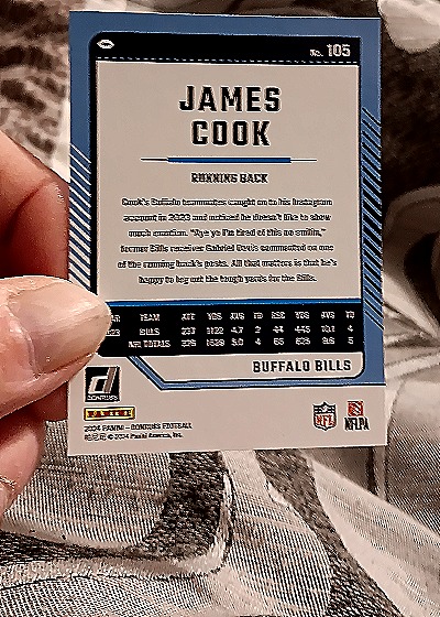 2024 Panini Donruss #105 James Cook — back
