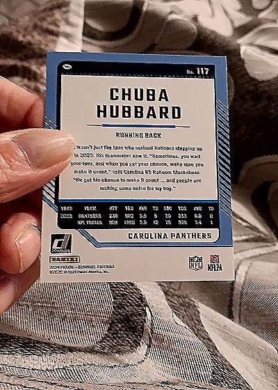 2024 Donruss #117 Chuba Hubbard — back