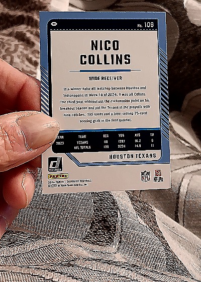 2024 Donruss #109 Nico Collins — back