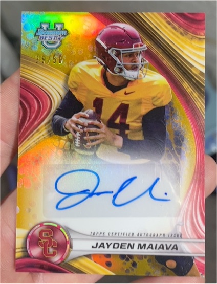 2024 Bowman's Best University #BOA-JM Jayden Maiava — front