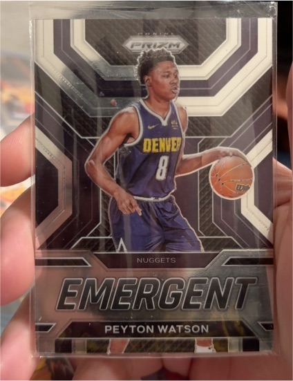 2022-23 Panini Prizm #19 Peyton Watson Emergent — front
