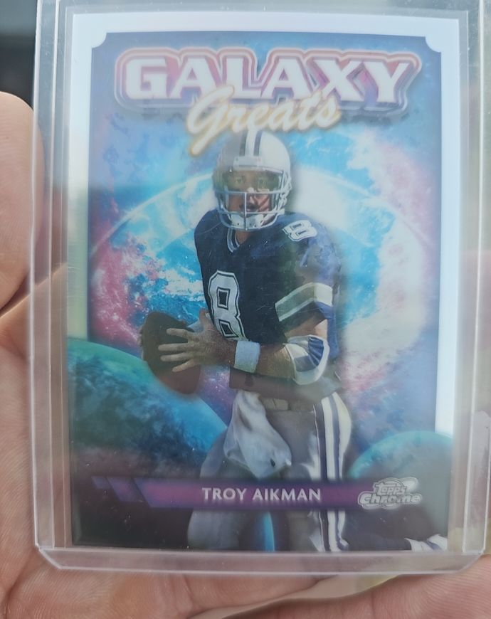 2024 Topps Chrome Cosmic #GG-3 Troy Aikman Galaxy Greats — front
