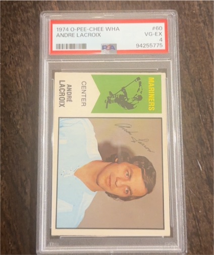 1974 O-Pee-Chee WHA #60 Andre Lacroix — front