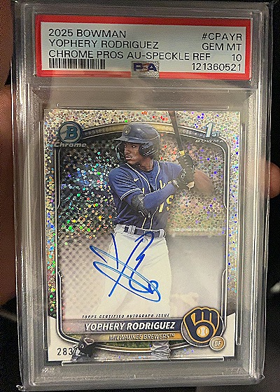 2025 Bowman Chrome #CPAYR Yophery Rodriguez — front