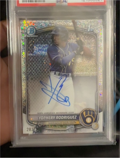 2025 Bowman Chrome #CPA-YR Yophery Rodriguez — front