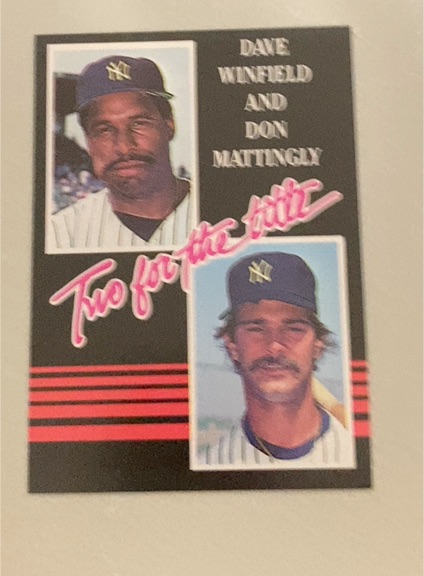 1985 Donruss #651 Two for the Title Dave Winfield and Don Mattingly — front