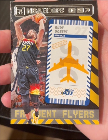 2021-22 Panini NBA Hoops Frequent Flyers #3 Rudy Gobert — front