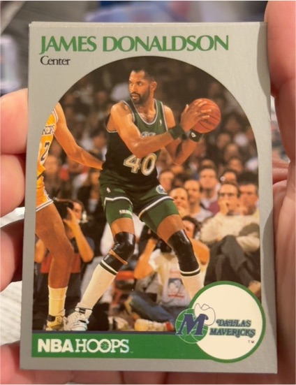 1990-91 Hoops #85 James Donaldson Dallas Mavericks — front