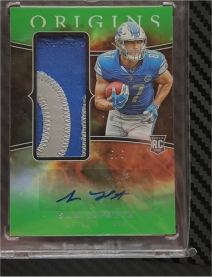 2023 Panini Origins #RJJA-SL Sam LaPorta Rookie Jumbo Jersey Autograph — front