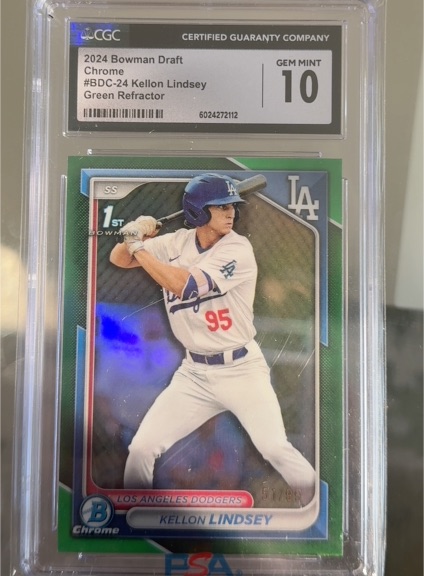 2024 Bowman Draft Chrome #BDC-24 Kellon Lindsey Green Refractor — front