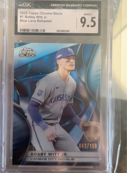 2025 Topps Chrome Black #1 Bobby Witt Jr. — front