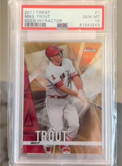 2017 Topps Finest #1 Mike Trout — front