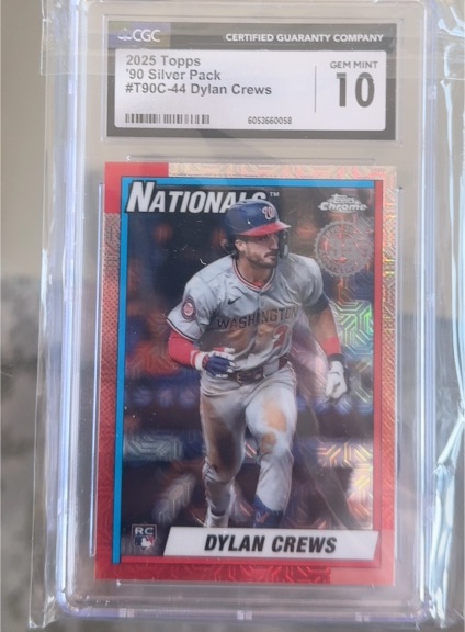 2025 Topps Series 1 1990 Topps Chrome Silver Pack #T90C-44 Dylan Crews — front