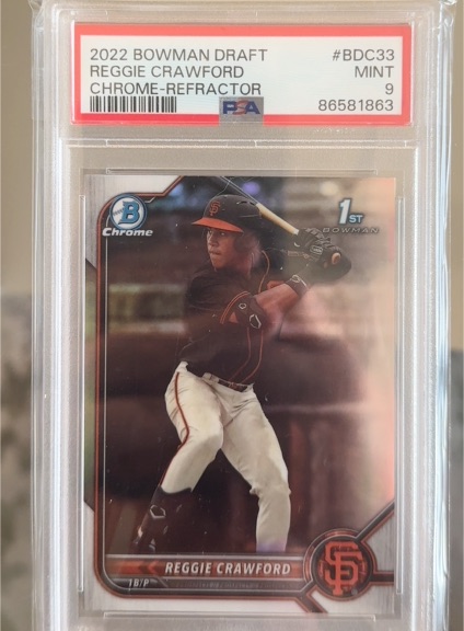 2022 Bowman Draft #BDC33 Reggie Crawford Chrome-Refractor — front