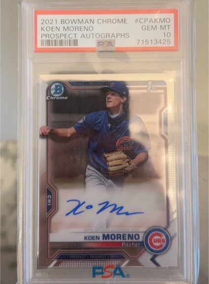 2021 Bowman Chrome #CPA-KMO Koen Moreno Prospect Autographs — front