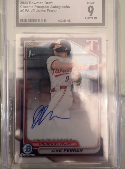 2024 Bowman Draft Chrome #CPA-JF Jaime Ferrer — front