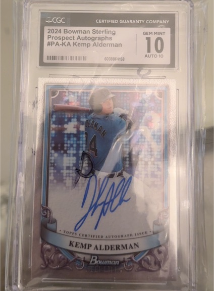 2024 Bowman Sterling Prospect Autographs #PA-KA Kemp Alderman — front