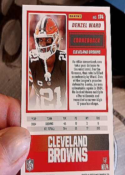2025 Panini Score-A-Treat #174 Denzel Ward — back