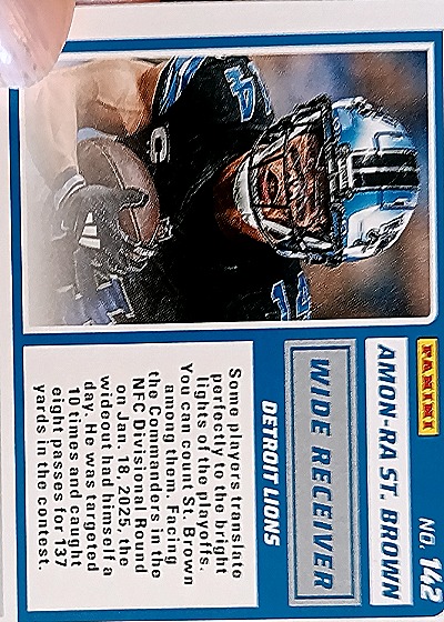 2025 Panini Score-A-Treat #142 Amon-Ra St. Brown — back