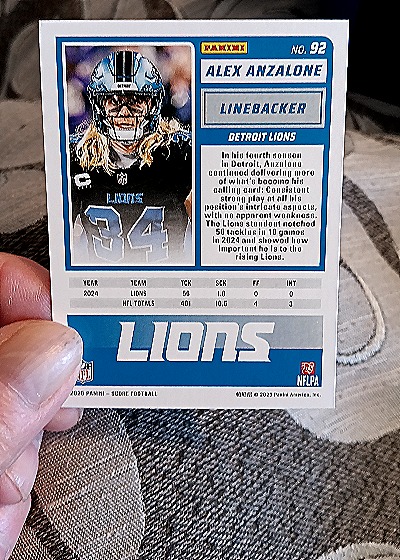 2025 Panini Score-A-Treat #92 Alex Anzalone — back