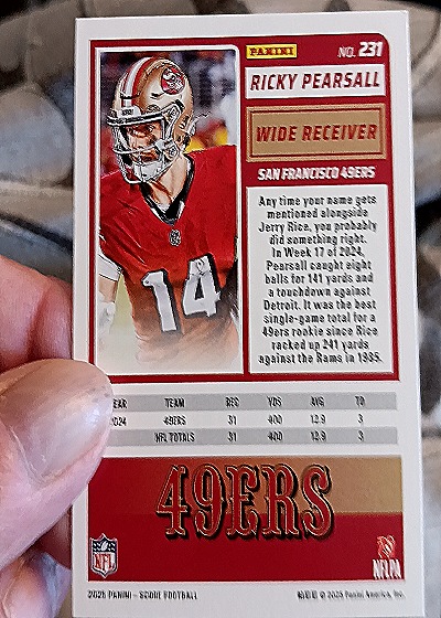 2025 Panini Score-A-Treat #231 Ricky Pearsall — back