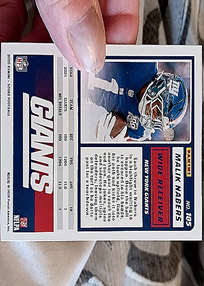 2025 Panini Score-A-Treat #105 Malik Nabers — back
