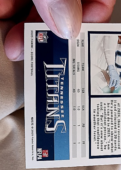 2025 Panini Score-A-Treat #91 T'Vondre Sweat — back