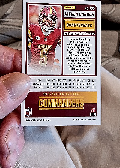 2025 Panini Score A Treat #195 Jayden Daniels — back