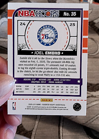 2024-25 Panini Haunted Hoops #35 Joel Embiid — back