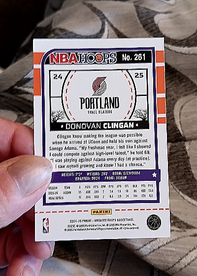 2024-25 Panini Haunted Hoops #261 Donovan Clingan — back