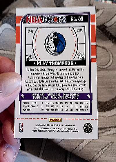 2024-25 Panini NBA Hoops #24-25 Klay Thompson — back
