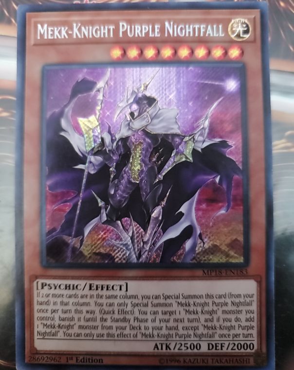 2018 Yugioh MP18-EN183 Mekk-Knight Purple Nightfall — front