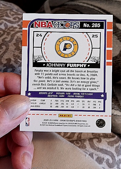 2024-25 Panini Haunted Hoops #265 Johnny Furphy — back