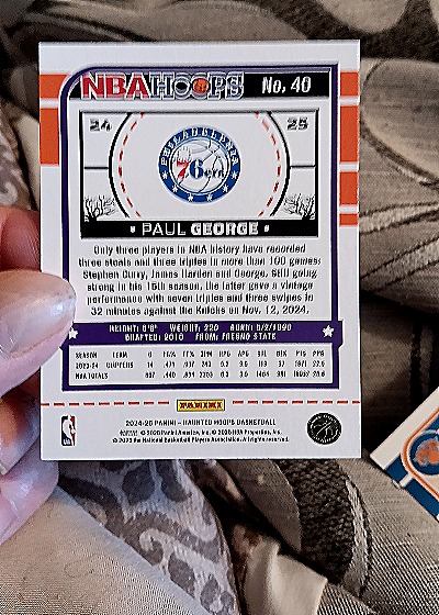 2024-25 Panini Haunted Hoops #40 Paul George — back