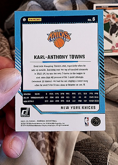 2024-25 Panini Donruss #8 Karl-Anthony Towns — back