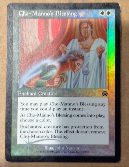 1999 Magic: The Gathering Mercadian Masques #123 Cho-Manno's Blessing — front