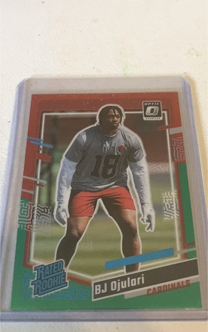 2023 Donruss Optic #301 BJ Ojulari Rated Rookie Red and Green Prizm — front
