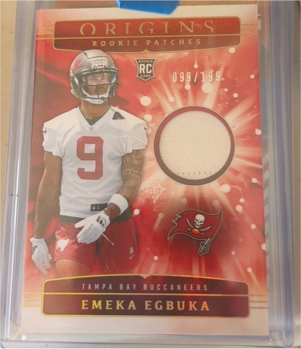 2025 Panini Origins Rookie Patches #RPH-EEA Emeka Egbuka — front