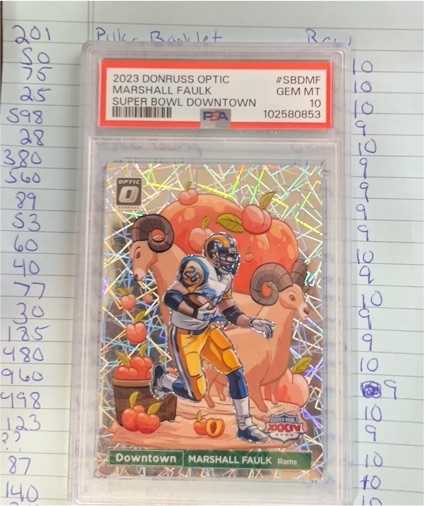 2023 Donruss Optic #SBD-MF Marshall Faulk Super Bowl Downtown — front