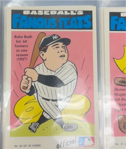 1972 Fleer Baseball's Famous Feats #20 Babe Ruth — front
