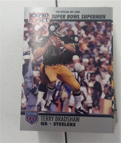 1990 Pro Set Super Bowl XXV Silver Anniversary #32 Terry Bradshaw — front
