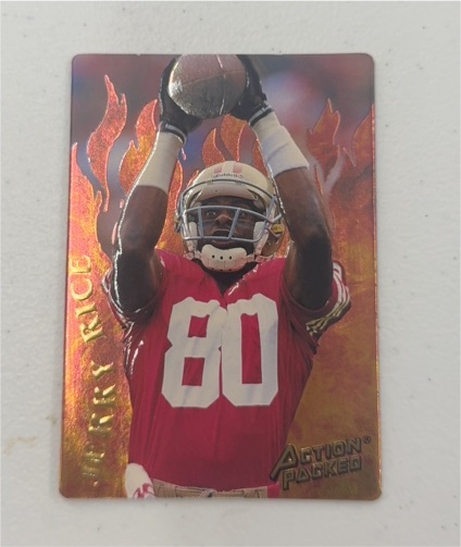 1994 Action Packed Catching Fire #R1 Jerry Rice — front