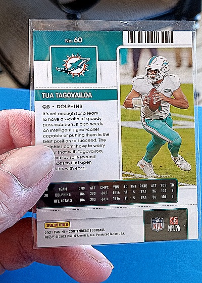 2021 Panini Contenders Football #60 Tua Tagovailoa — back