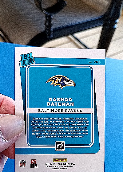 2021 Donruss #265 Rashod Bateman — back