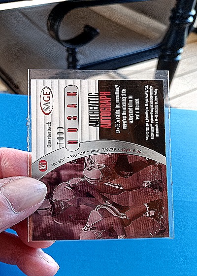 2000 SAGE Autographs Red #A21 Todd Husak — back