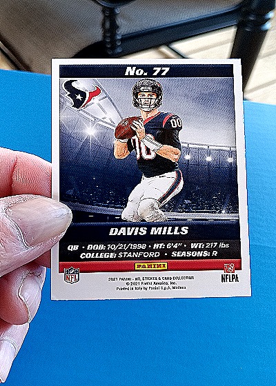 2021 Panini NFL Sticker & Card Collection #77 Davis Mills — back