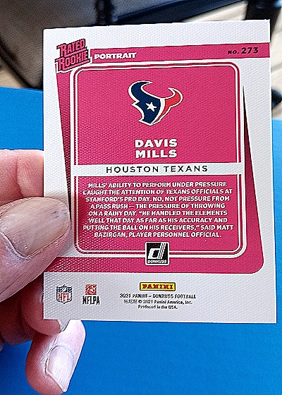 2021 Donruss Rated Rookie Portrait #273 Davis Mills — back